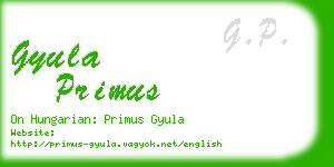 gyula primus business card